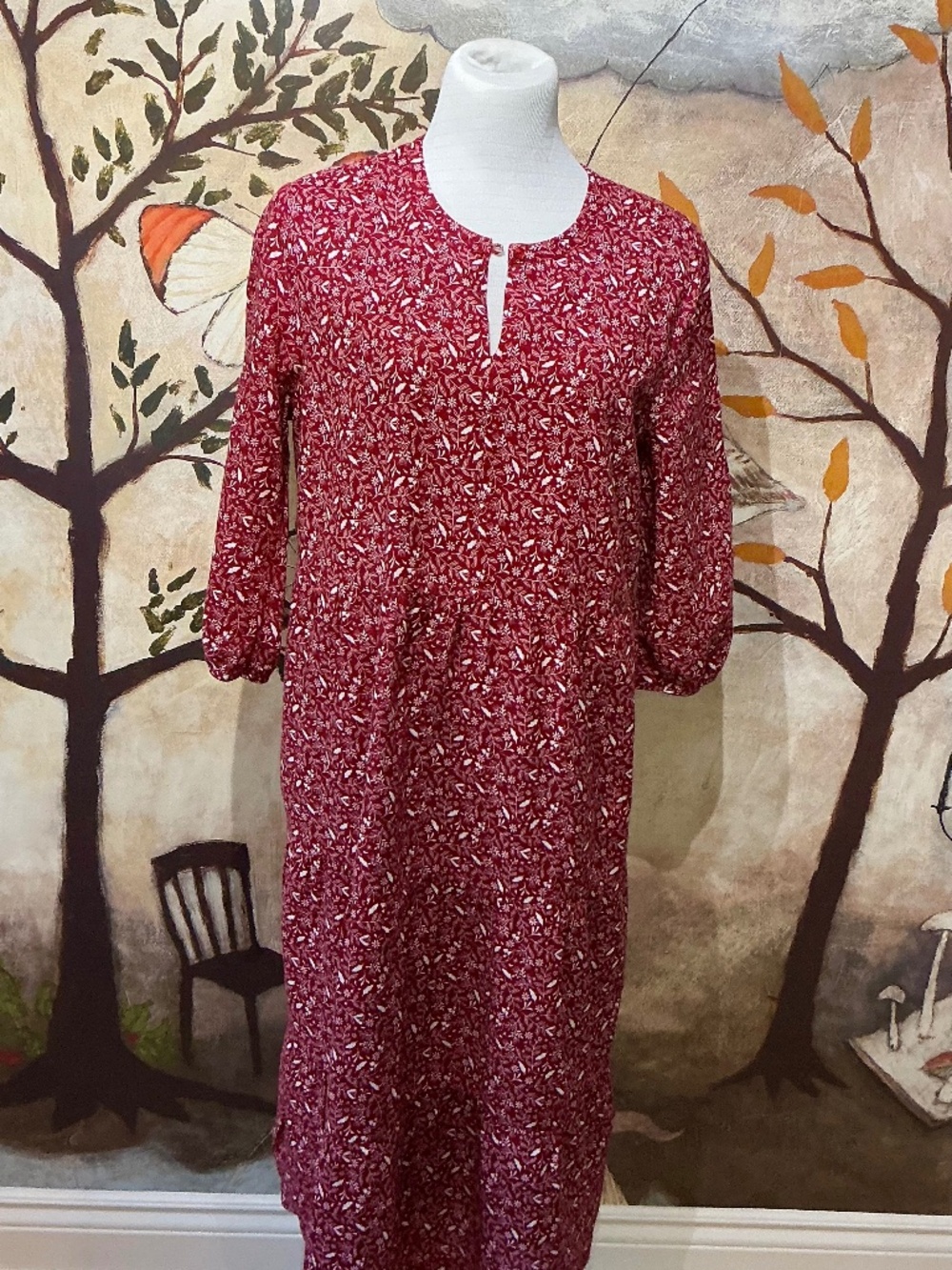 NWOT - SEASALT Cornwall UK Coastal Flower Midi Dress Cotton Size US 10 (UK 14)